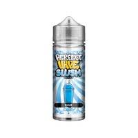 Blue Slush vape juice bottle with vibrant, swirling background.