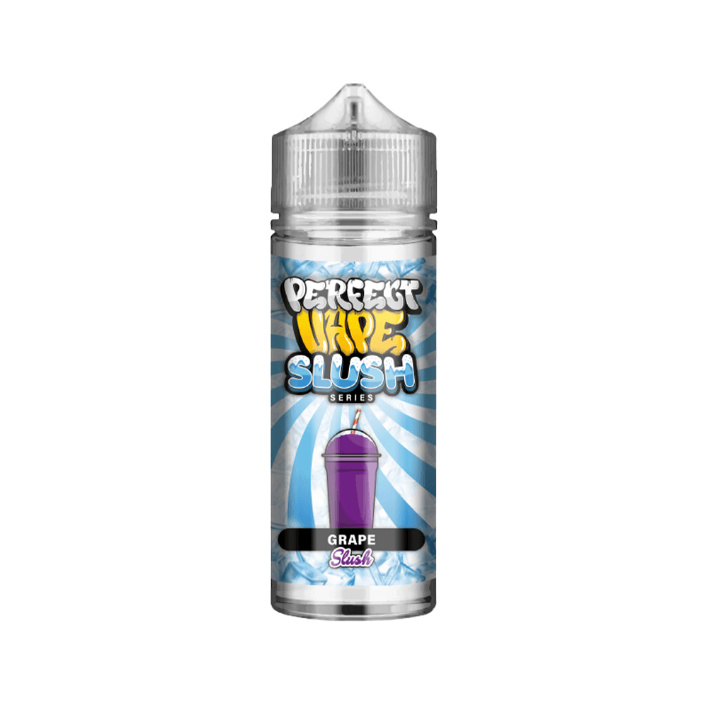 Perfect Vape Slush Grape 100ml shortfill bottle with vibrant blue and purple design.