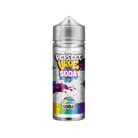 Vape juice bottle labelled "Perfect Vape Soda" with a colourful rainbow design.