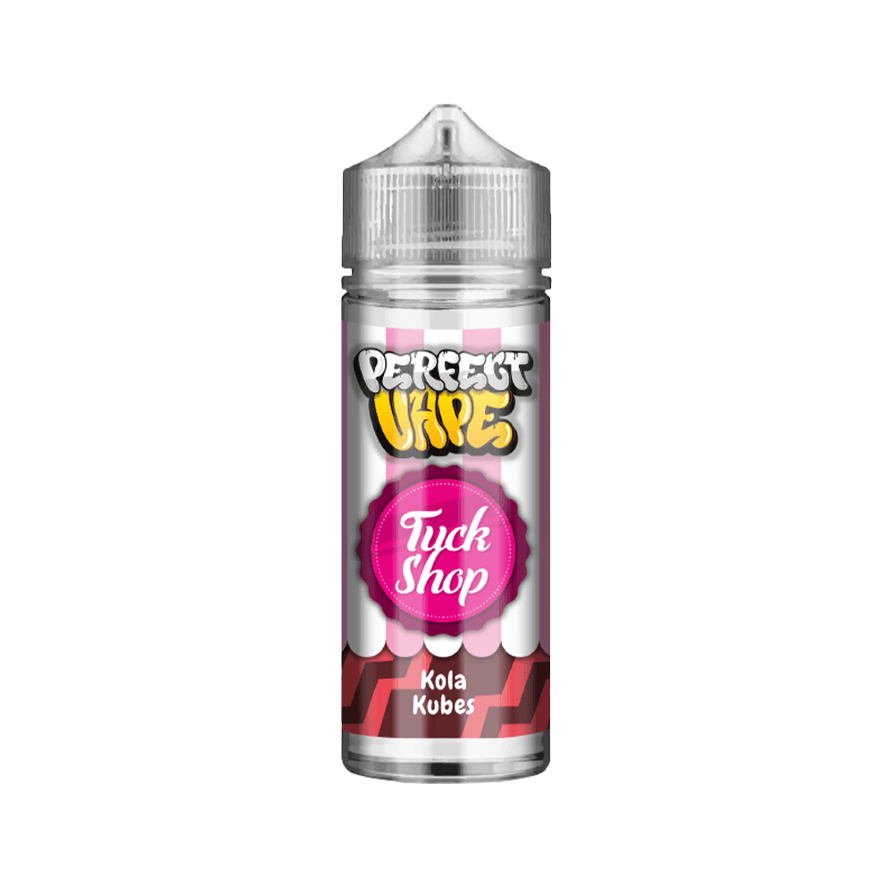 Tuck Shop Kola Kubes vape juice bottle with striped label design.