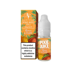 Pixie Juice Vol 2 10ml Nic Salt Lemon & Peach Flavour 