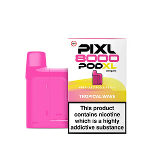 Efficient PIXL 8000 pods featuring 8000 puff capacity and refillable pod system for vapers - Tropical Wave Flavour 