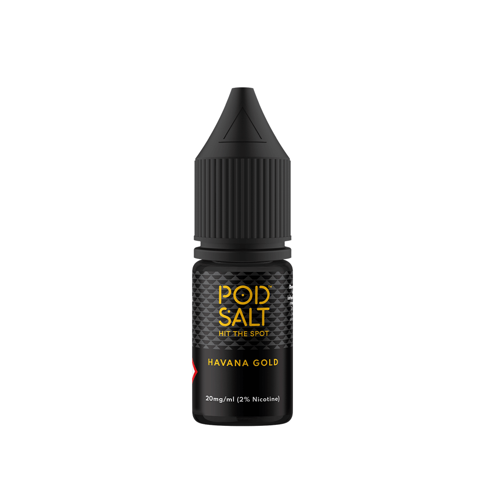 Pod Salt Havana Gold 10ml e-liquid bottle with black and gold label.