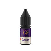 Pod Salt Jammin' Blueberry Jam Tart e-liquid bottle, 10ml, 20mg nicotine strength.