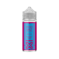 Pod Salt Nexus Blue Razz Cherry Blast 100ml shortfill bottle with vibrant label design.