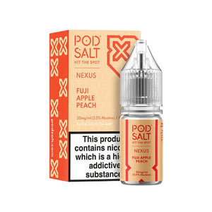 Pod Salt Nexus Fiji Apple Peach Flavour 10ml Nic Salt E-liquid perfect for Refillable Vape Kits
