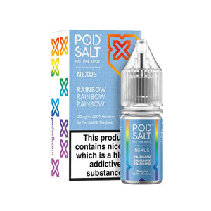 Pod Salt Nexus Rainbow Flavour 10ml Nic Salt E-liquid perfect for Refillable Vape Kits