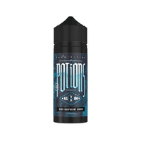 Blue Raspberry Rouge vape juice bottle, 100ml shortfill, black cap, stylish label design.