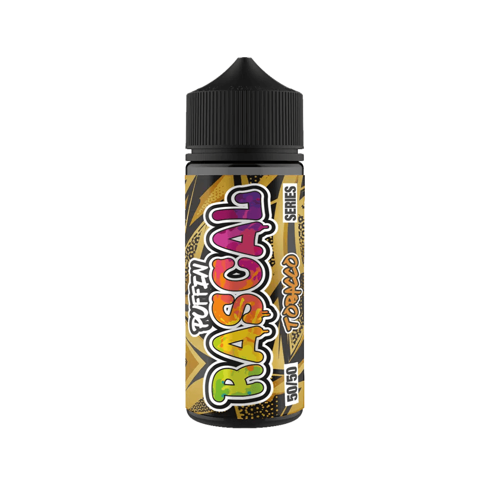 Puffin Rascal 50/50 Series vape juice bottle with colourful label design.