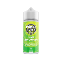 Pukka Juice Lime Lemonade 100ml bottle with green citrus-themed label design.