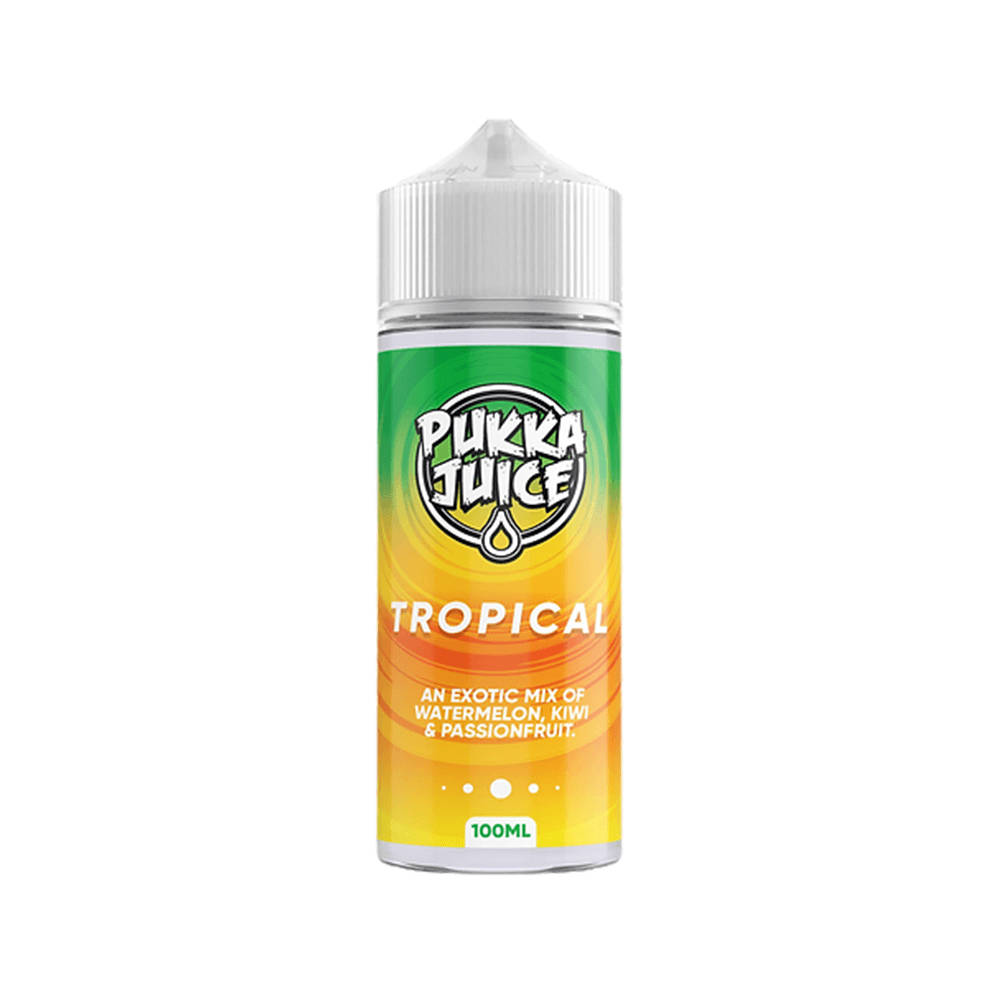 Pukka Juice Tropical 100ml bottle with watermelon, kiwi, and passionfruit flavour.