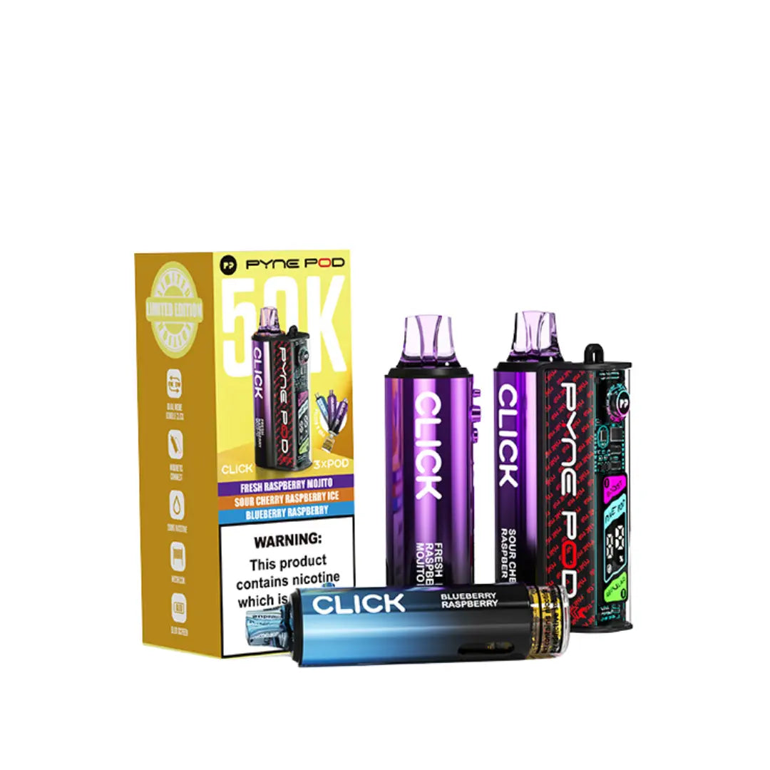 Pyne Pod Click 50K Vape Kit | 50,000 Puffs | 3 Flavours | Ecigone Pyne Pod Click 50K Vape Kit | 50,000 Puffs | 3 Flavours | Ecigone