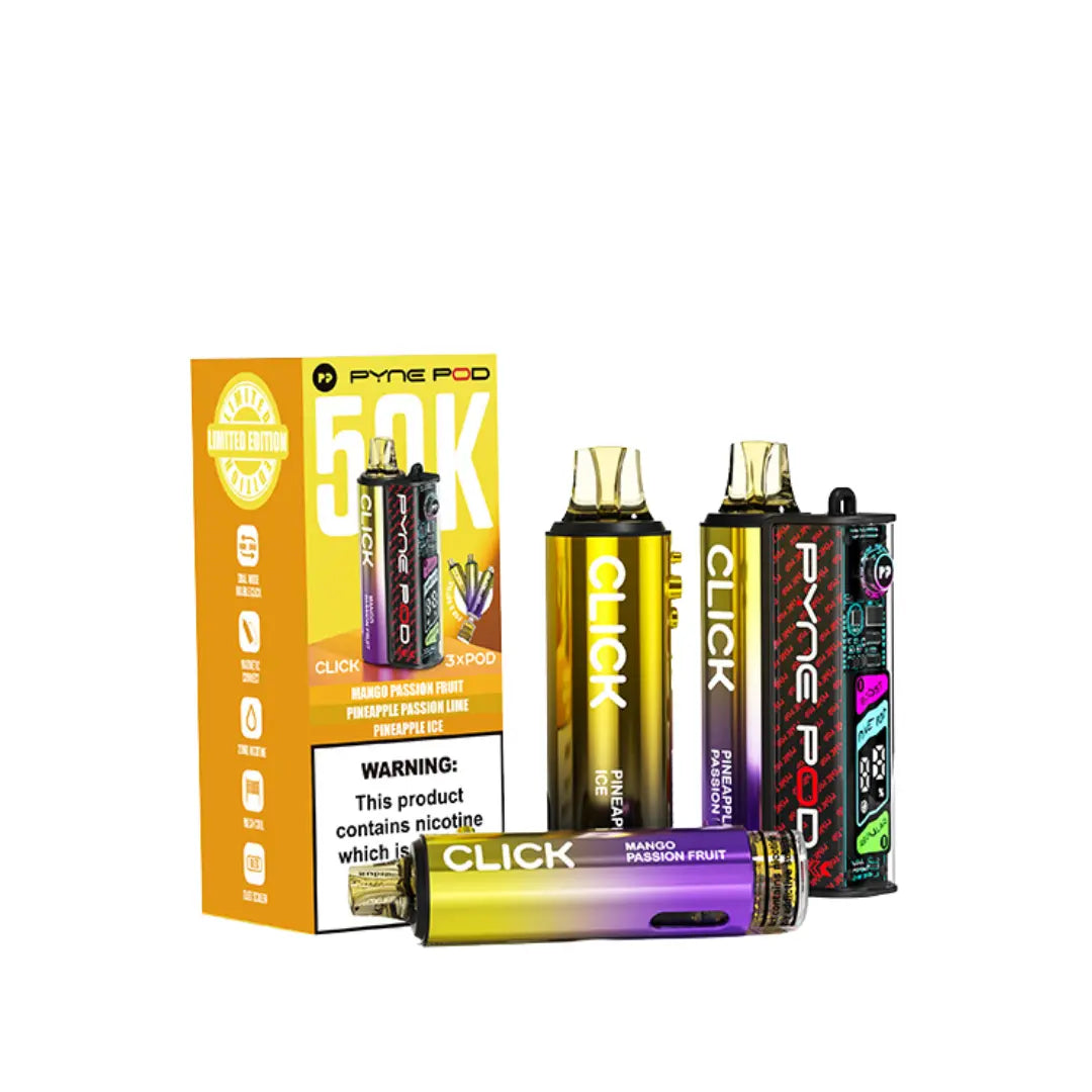 elfbar elfa master akku Pyne Pod Click 50K Vape Kit | 50,000 Puffs | 3 Flavours