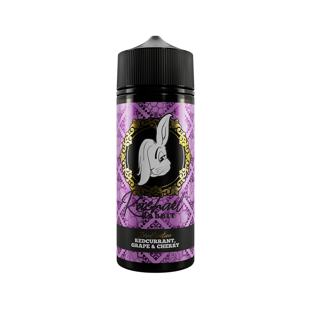 Rachael Rabbit e-liquid bottle, 100ml shortfill, redcurrant, grape & cherry flavour.