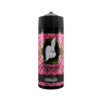 Rachael Rabbit 100ml shortfill bottle with lemon, pear, and raspberry flavour design.