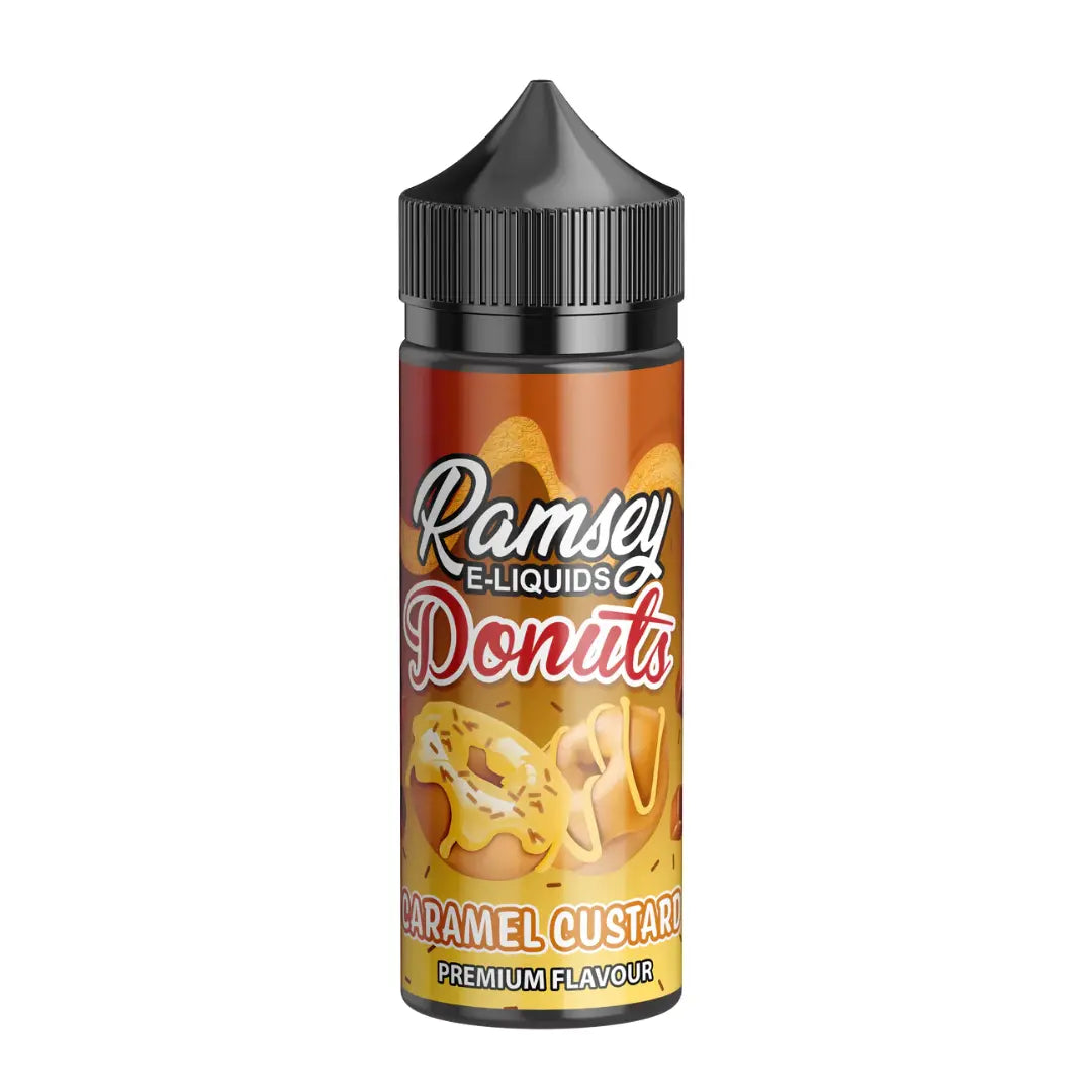 Ramsey Donuts Caramel Custard 100ml Shortfill E-Liquid - Premium Doughnut Flavour