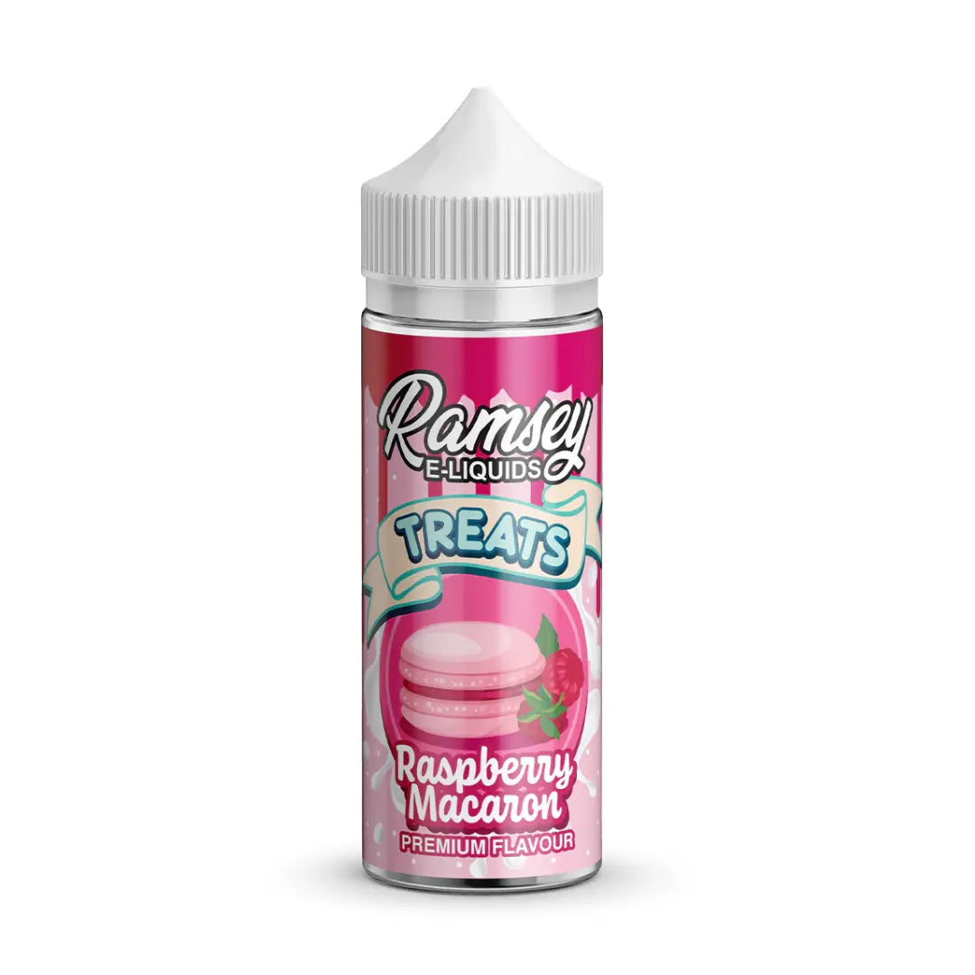 Ramsey Treats Raspberry Macaroon 100ml Shortfill E-Liquid - Premium Dessert Flavour