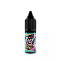 Re-Salt Tropical Breeze 10ml vape juice bottle with colourful label design.