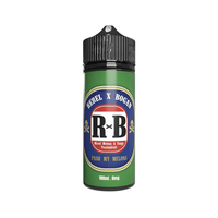 Green vape juice bottle with Rebel X Bogan label, 100ml, 0mg nicotine.