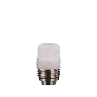 White and silver vape drip tip accessory on a white background.