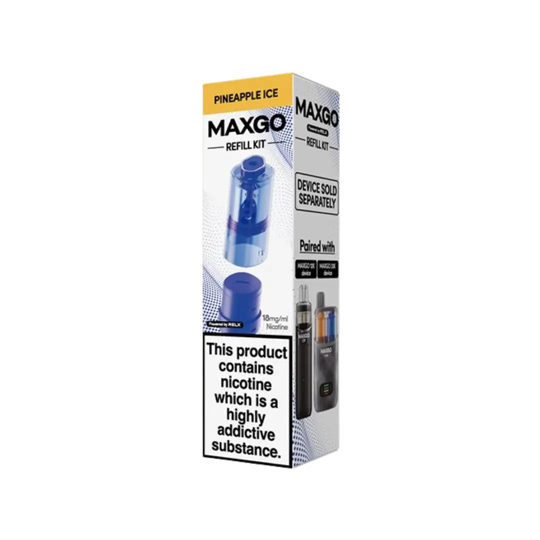 RELX MaxGo Pineapple Ice Refill Pods - 12,000 Puffs UK RELX MaxGo Pineapple Ice Refill Pods - 12,000 Puffs UK