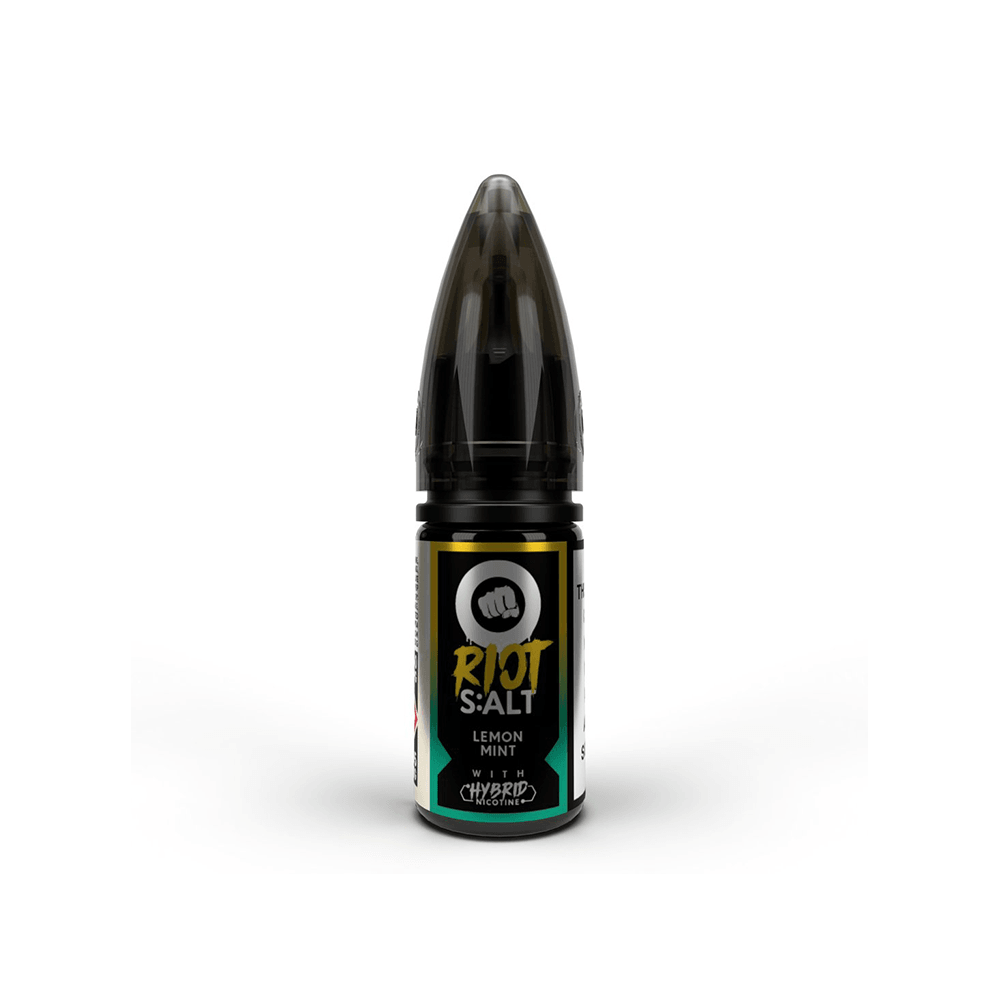 Riot Squad S:ALT Lemon Mint 10ml e-liquid bottle with black cap and vibrant label design.