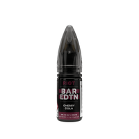 Riot Squad Bar Edition Cherry Cola 10ml Nic Salt bottle against a white background.