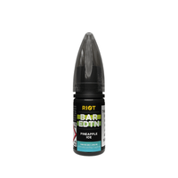 Riot Squad Bar Edition Pineapple Ice 10ml vape juice bottle with black cap.