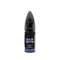 Riot Squad Bar Edition e-liquid, Blueberry Sour Raspberry, 10ml bottle.