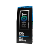 Riot Squad Black Edition e-liquid box, Rich Black Grape, 50ml, zero nicotine.