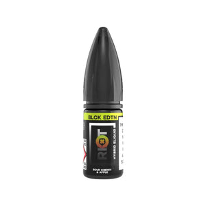 Riot Squad BLACK Edition Sour Cherry & Apple Flavour Nic Salt 10ml E-liquid Perfect for Refillable Vape Kits