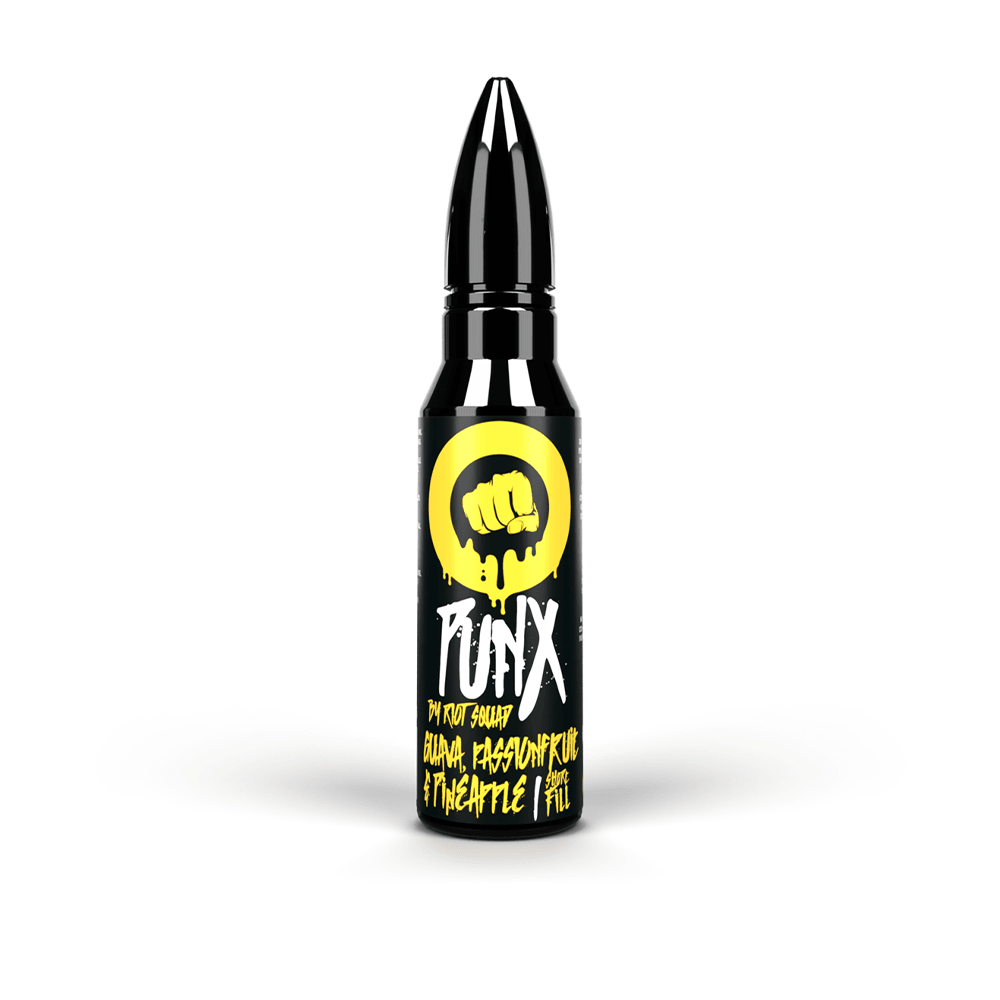 Riot Squad Punx e-liquid bottle with bold logo and flavour text.