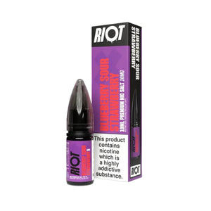 Riot X Nic Salt 10ml Blueberry Sour Strawberry Flavour is available in 5mg,10mg and 20mg Strength 