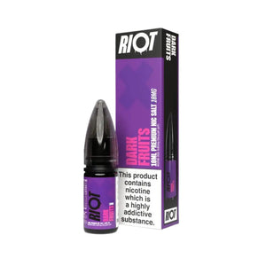 Riot X Nic Salt 10ml Dark Fruits Flavour is available in 5mg,10mg and 20mg Strength 