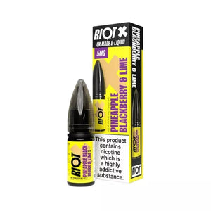 Riot X Nic Salt 10ml Pineapple Blackberry & Lime Flavour is available in 5mg,10mg and 20mg Strength 