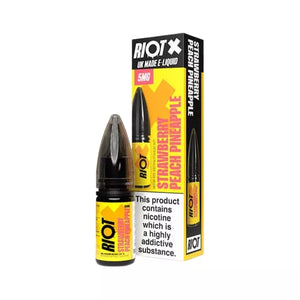 Riot X Nic Salt 10ml Strawberry Peach Pineapple Flavour is available in 5mg,10mg and 20mg Strength 