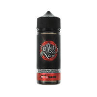 Ruthless E-juice 100ml shortfill bottle with a black and red label, displayed on a white background.