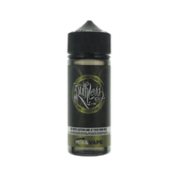 Ruthless 100ml shortfill e-liquid bottle with black and green label, Mix & Vape branding.