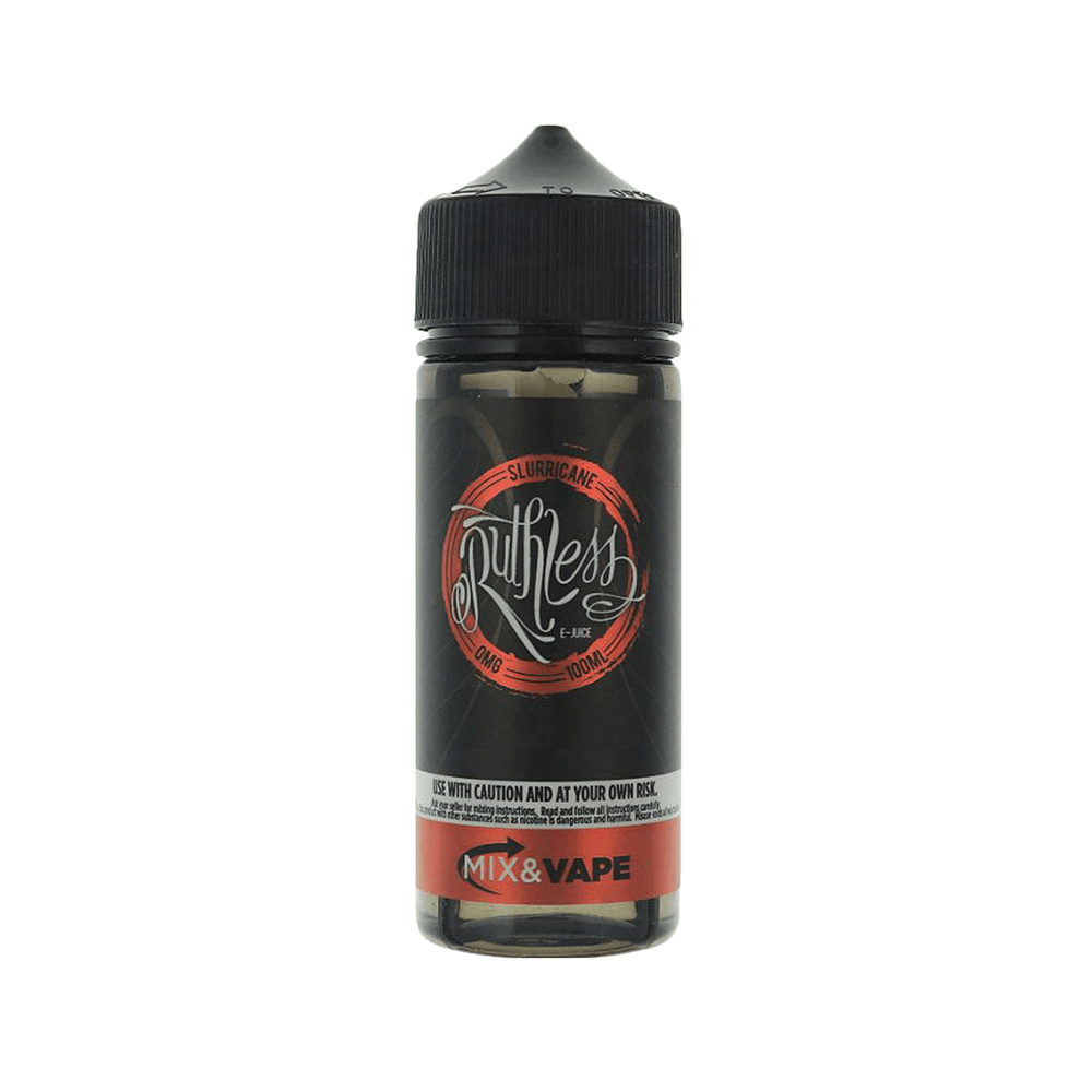 Ruthless Slurricane 100ml shortfill vape juice bottle with Mix & Vape label.