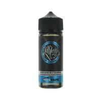 Ruthless 100ml Shortfill vape juice bottle with black cap and blue label design.