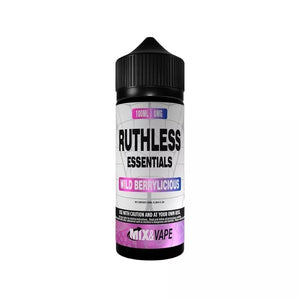 Ruthless Essentials 100ml Vape Juice Wild Berrylicious Flavour great for Sub-ohm Vape Kits or Sub-ohm Vape Tanks