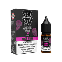 Sad Boy Punch Berry e-liquid 10ml bottle with box, featuring bold branding and warning label.