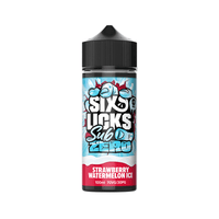 Six Licks Sub Zero e-liquid bottle, 100ml, Strawberry Watermelon Ice flavour.