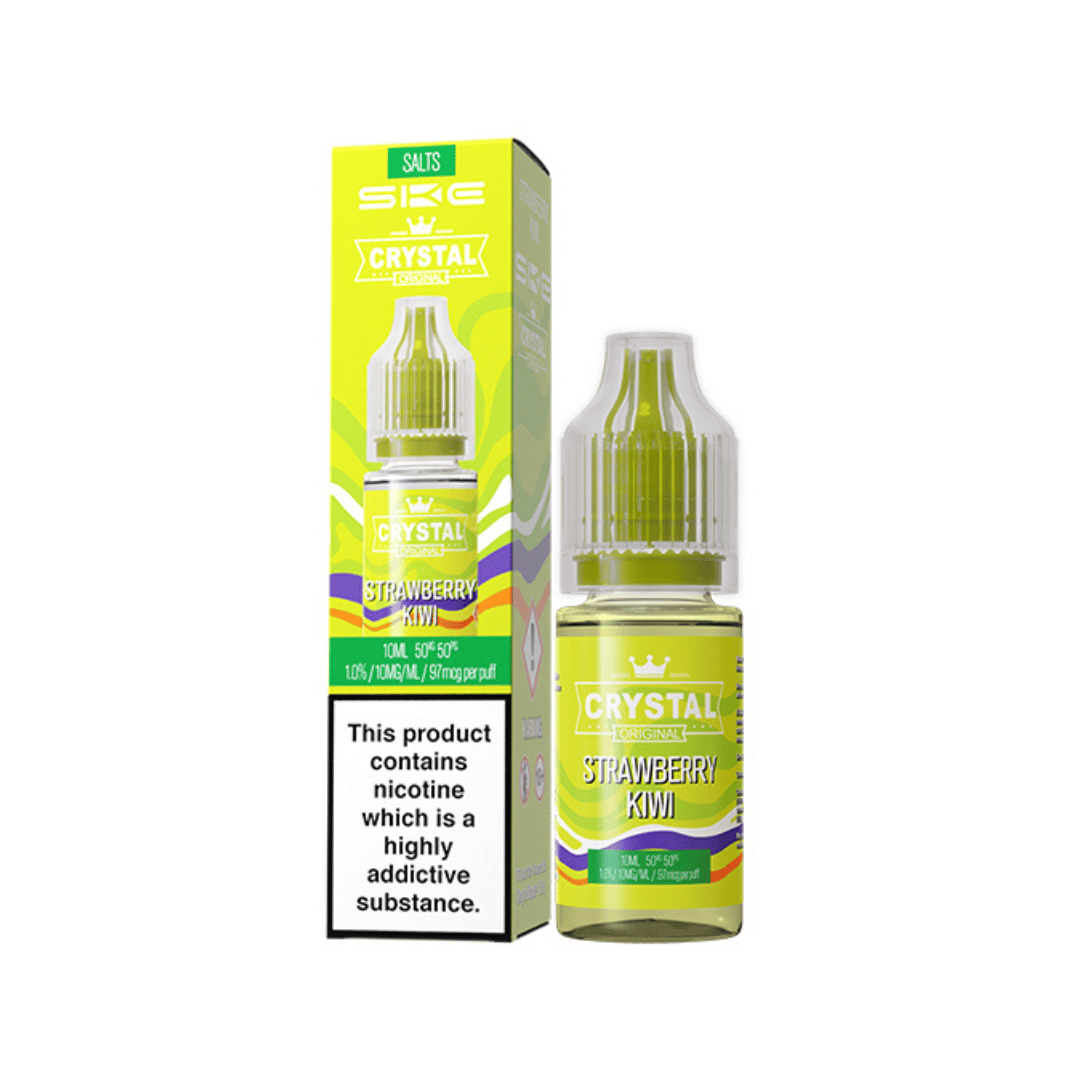 SKE Crystal Original 10ml Salt in Strawberry Kiwi flavour with packaging.