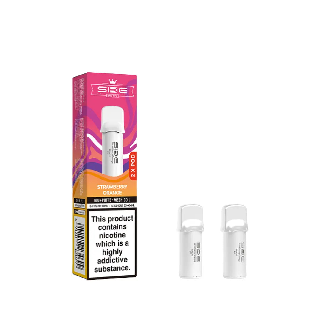 SKE Crystal Pro Strawberry Orange Prefilled Pods 600 Puffs