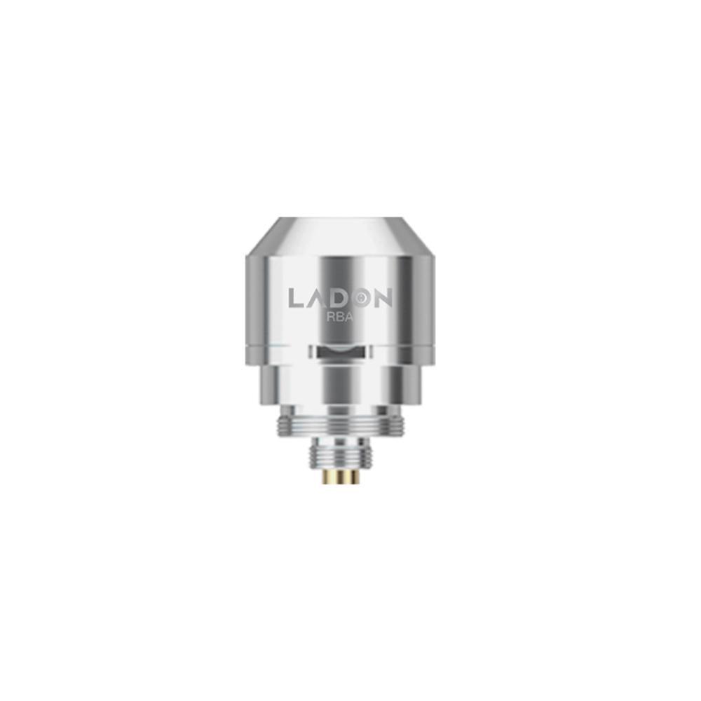 Smoant Ladon RBA section, silver, cylindrical design, for vaping.