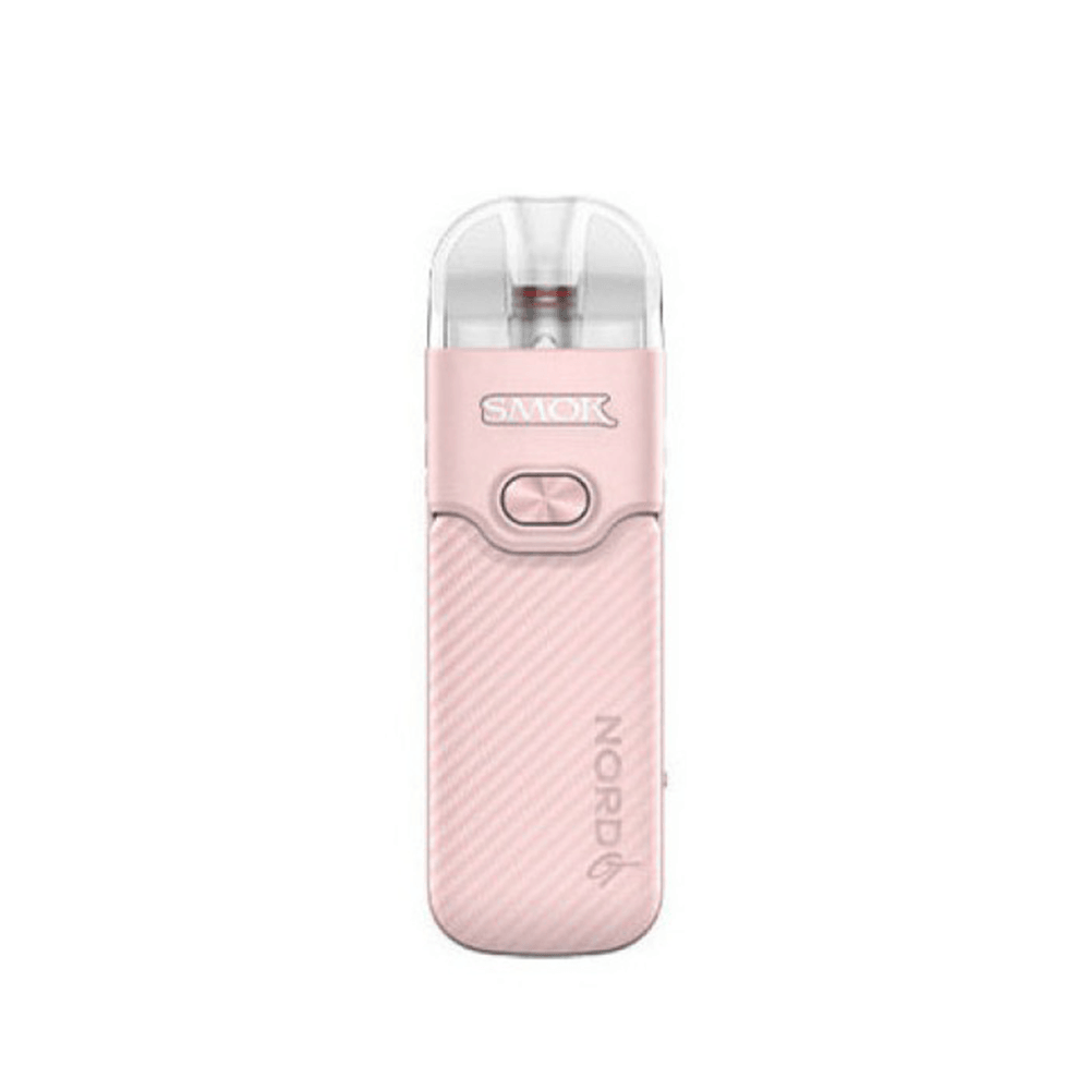 Pink SMOK Nord GT Pod Kit with button and logo, displayed on a white background.