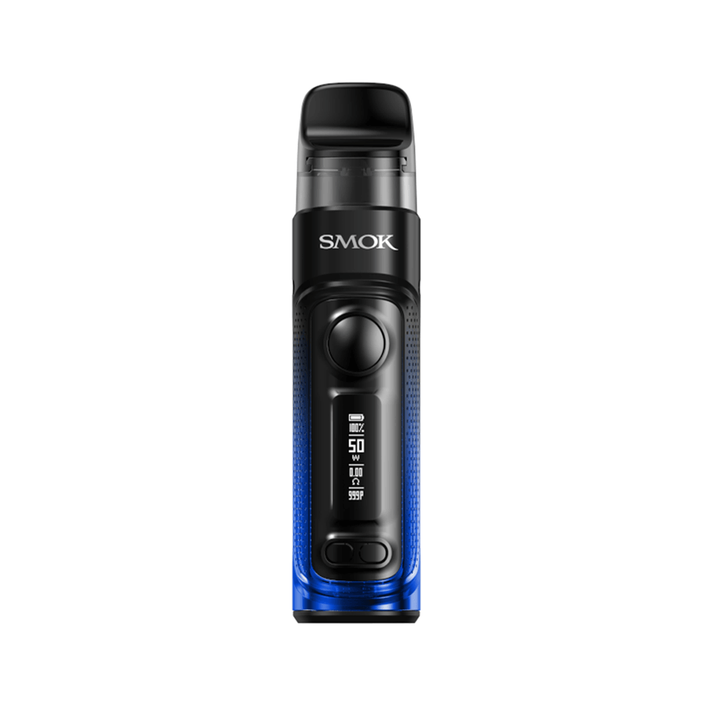 SMOK RPM C Pod Kit in black and blue with a digital display, shown front-facing.