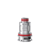 Silver RPM2 vape coil with red O-rings, displaying "0.25Ω 30-50W" text.