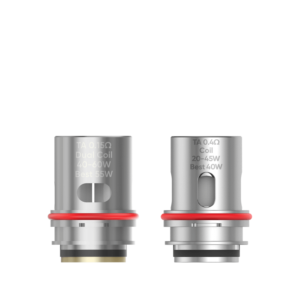 Two Smok TA replacement coils for vaping, shown side by side on a white background.